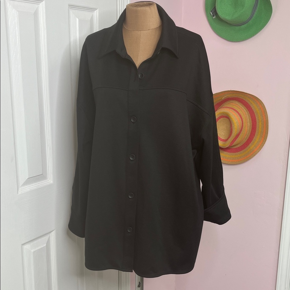 Athleta Allure Shirt Jacket Black Size Large